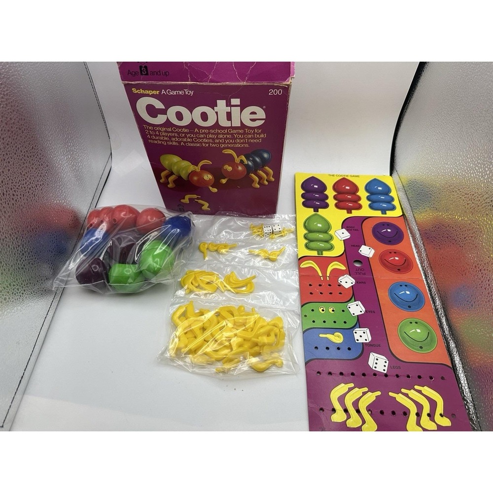 Vintage‎ Cootie Game Complete Schaper Preschool Board Game Original Box